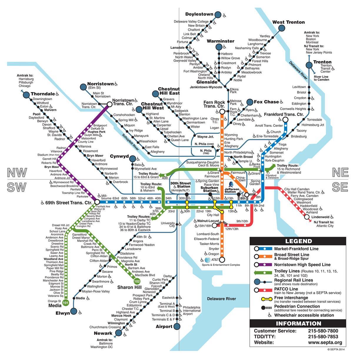 peta kereta bawah tanah Phila