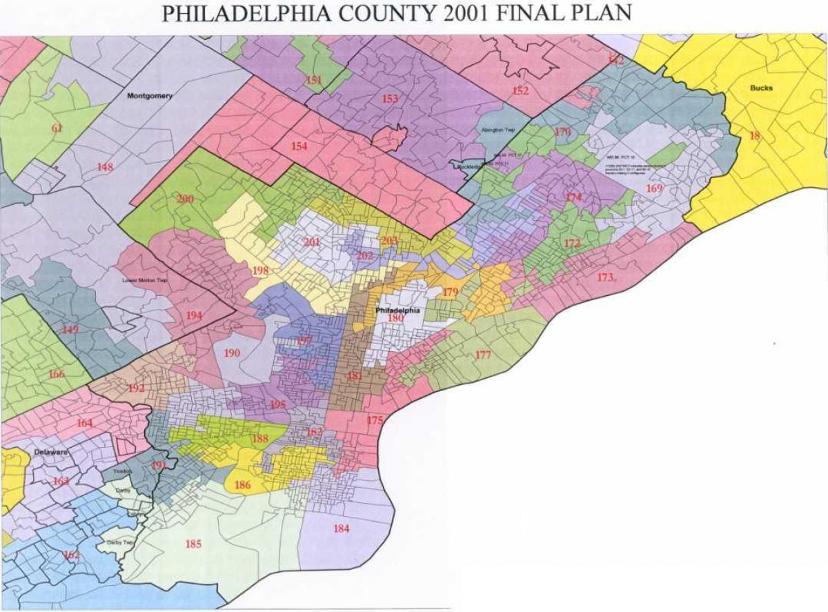 Philadelphia majlis daerah peta