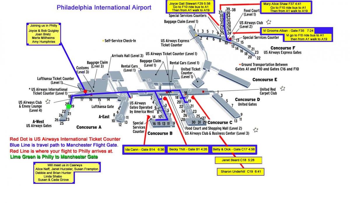 peta Philadelphia terbang
